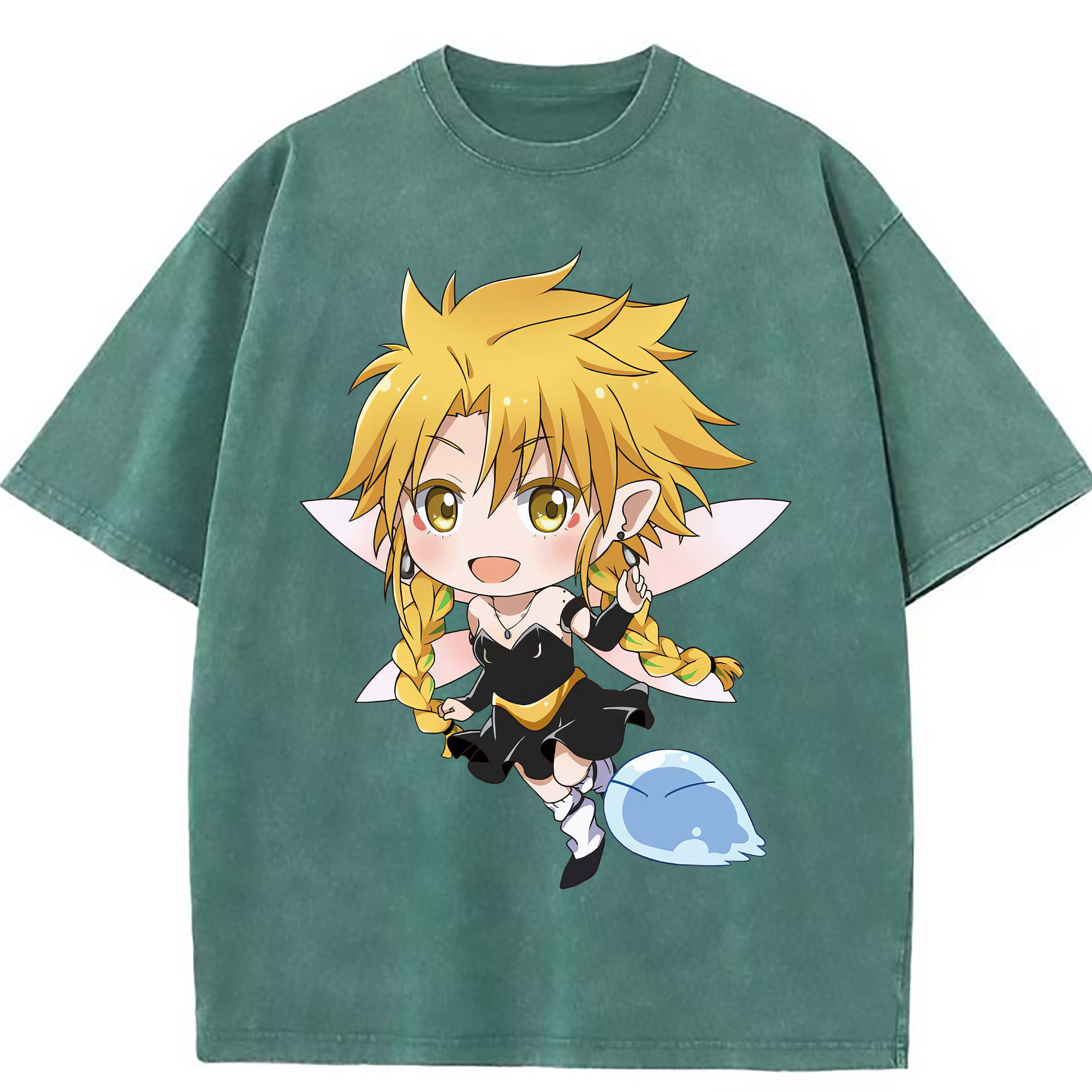 （画像用） 転スラ Regarding Reincarnated to Slime 綿100% ヴィンテージ風 半袖Tシャツ（フロントプリント）